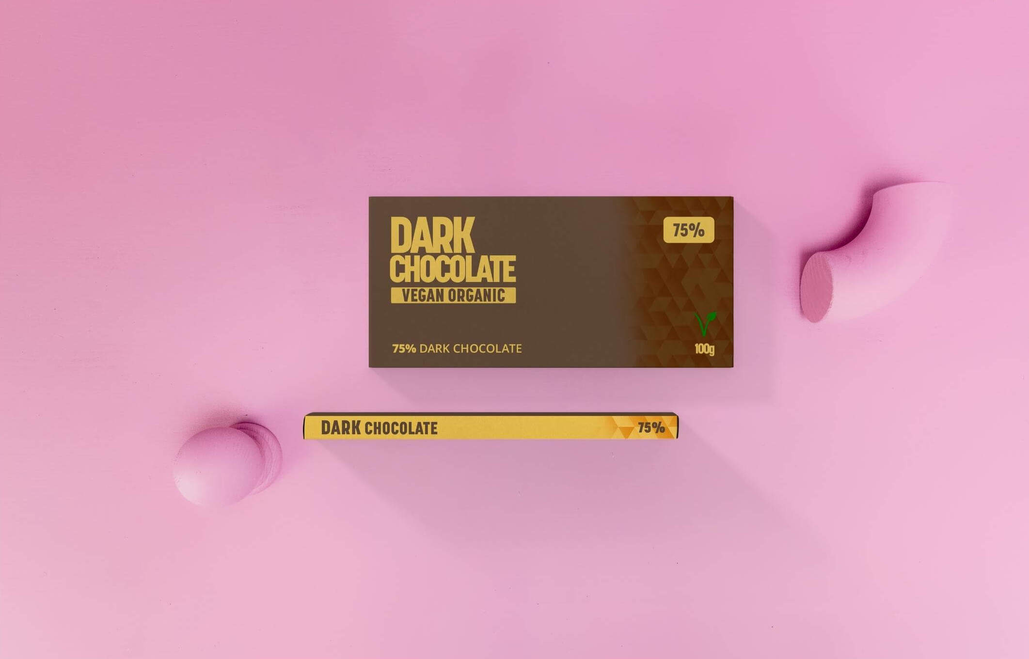 Schokolade in einer Faltschachtel mit Einstecklaschen